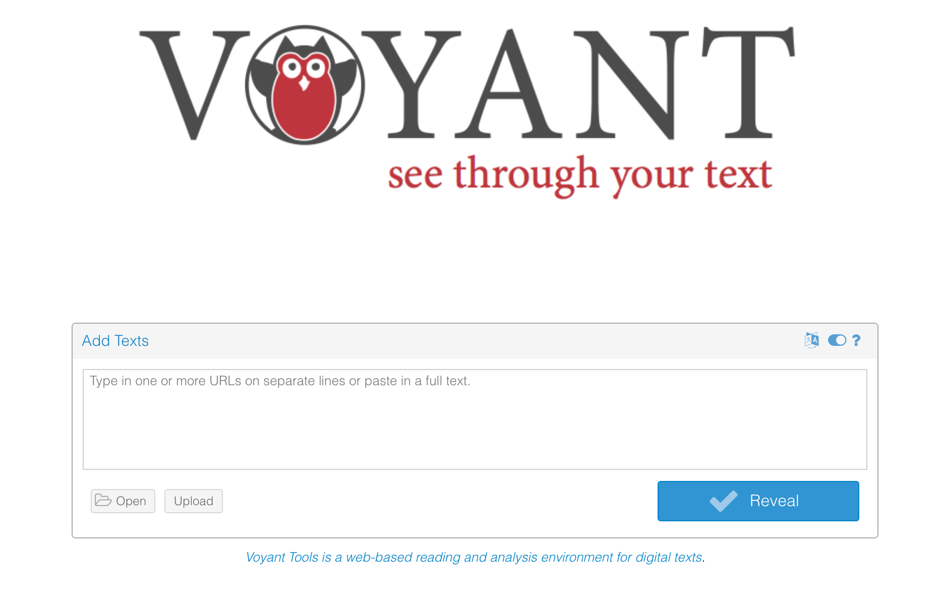 screenshot of Voyant Tools