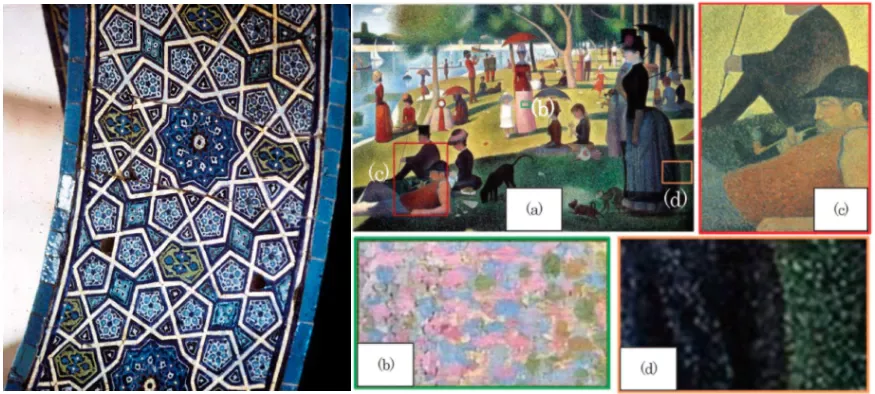 several examples of patterns being used in various historical art pieces